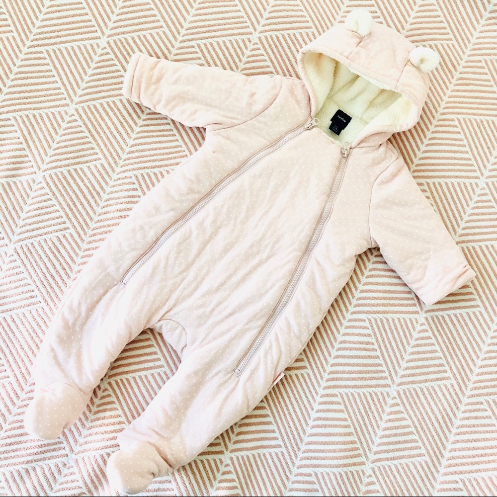 Baby Gap Pink Bear Snow Suit